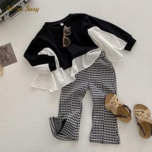 Family Matching Cotton Hoodie Shirt Patched Sweatshirt Spring Autumn Mother Daughter Hoodie Outfit Casual Baby Clothes Fashion