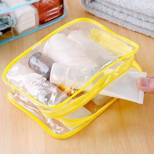 Transparent PVC Storage Bag Cosmetic Bag Outdoor Camping Travel Zipper Storage Box Waterproof Wash Bag Water Sports Swim Bag
