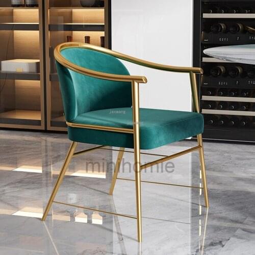 Luxury Light Luxury Dining Chairs Modern Creative Home Kitchen Furniture Gold/black Metal Iron Backrest Dining Room Chair mc