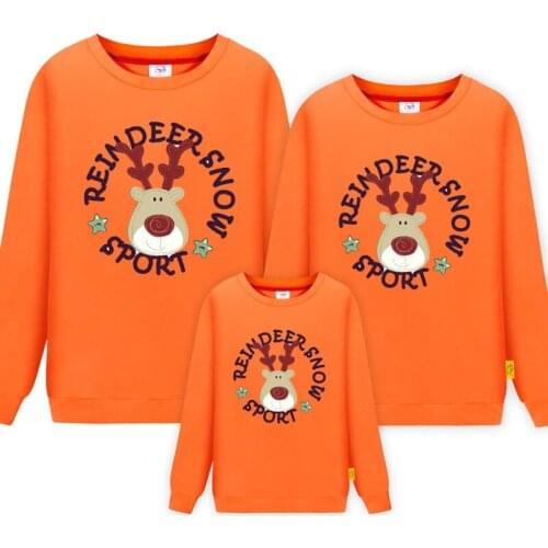 Family father Mother Daughter Kids Girls boy Christmas New Year Cotton Pullover Full Cotton Christmas Sweaters for Children Boys