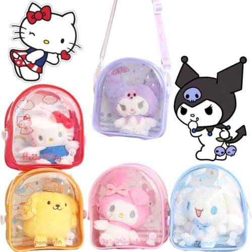 28Cm Kawali Hello Kt Fruit Series Backpack Anime Soft Stuffed Plush Fashion Beauty Fluffy Kitty Travel School Bag Girl Kids Toys