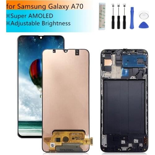 Super AMOLED For Samsung galaxy A70 lcd 2019 A705 A705F SM-A705F SM-A7050 Touch Screen Digitizer Assembly with frame repair part