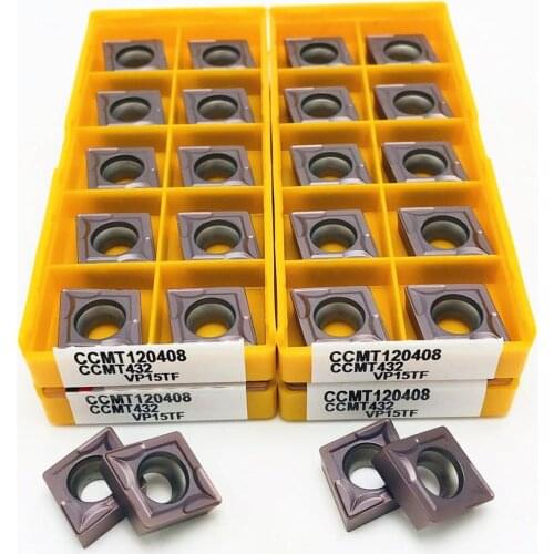 Carbide tool CCMT120408 VP15TF carbide blade, stainless steel CNC turning parts tool blade CCMT 120408 turning tool CCMT