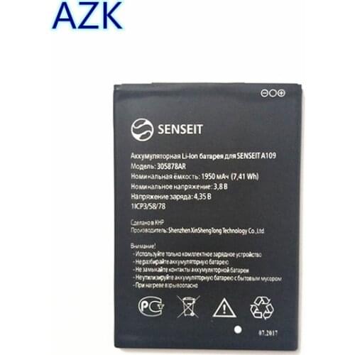 AZK High Quality 305878AR Battery for SENSEIT A109 phone battery 3.8V 1950mAh