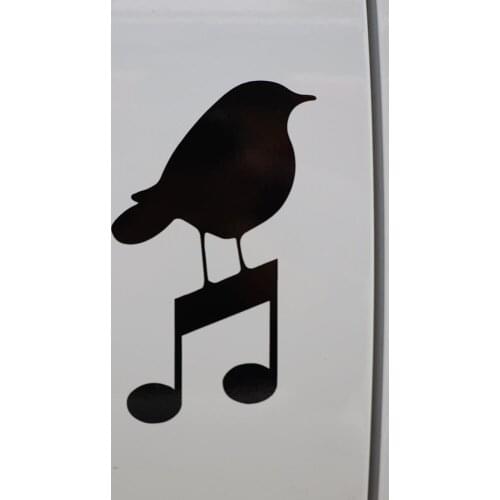ZTTZDY 10.5*17.1CM Sticker Car Bike Motorcycle Music Birdie Vinyl Decal Black/Silver ZJ4-0088