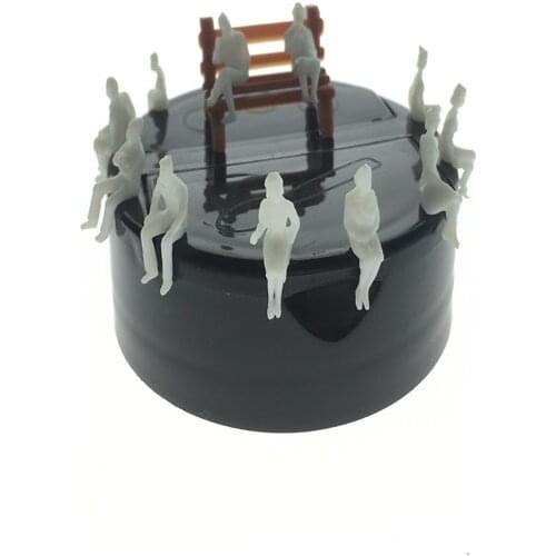 100pcs 1/87 1/100 1/150 1/200 Scale Sitting Miniature White People Figures Architectural Model Human Scale ABS Plastic Peoples
