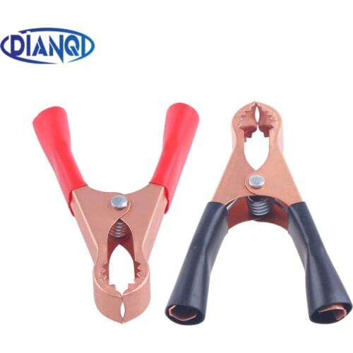 2Pcs 50A Red / Black 80mm Crocodile Car Caravan Van Battery Test Lead Clips Alligator Clips Connector Plug Power Free Shipping