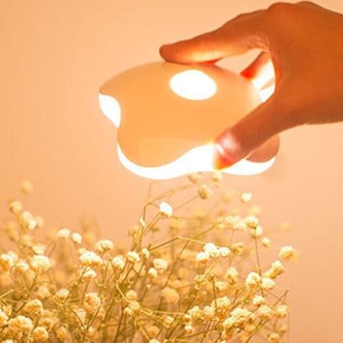 2018 Portable White Flower Lamp Kids Led Lamp Night Light Novelty Lightingt Dry Cell Wall Lamp Under Cabinet Battery Night Light