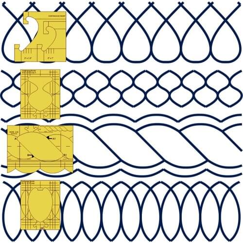 4pcs/set Beautiful borders Multifunction garment patchwork rulers sewing/quilting ruler/Tailor ruler/Measuring Cloth template