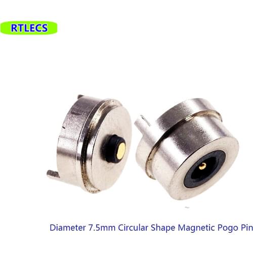 5 Pairs Mini Circular Shape 7.5MM Diameter Magnetic Connector Pogo Pin Male Female 1 Pole 3A LED Smart Electronic Power Charge