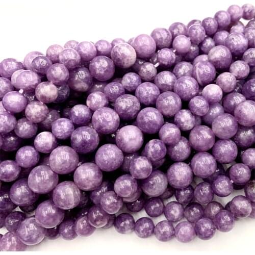 15" Natural Genuine Purple Lepidolite Lèpre Round Loose Gemstone Stone Jewelry Necklaces Bracelets Beads 4-12mm 06492