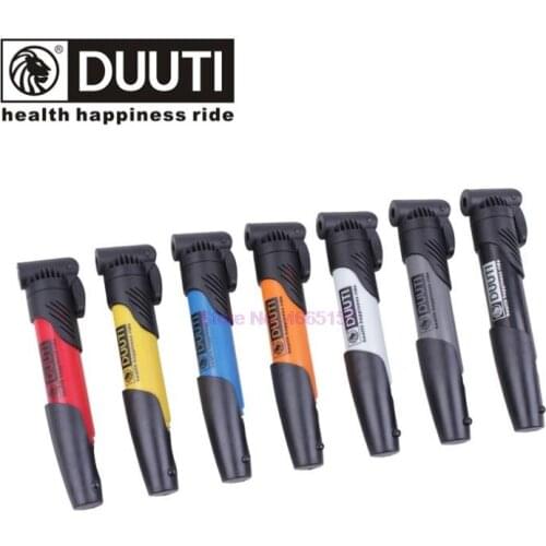 By DHL 100pcs DUUTI Mini Portable High-strength Plastic Bicycle Air Pump Bike Tire Inflator Super Light Accessories 7 color