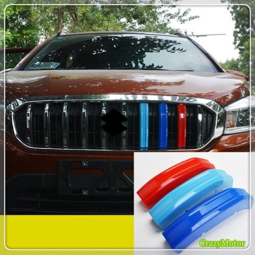 For Suzuki sx4 s-cross 2017-2020 Colorful Front Center Grille Bumper Cover Trim Decoration Strips Sticker Car Styling