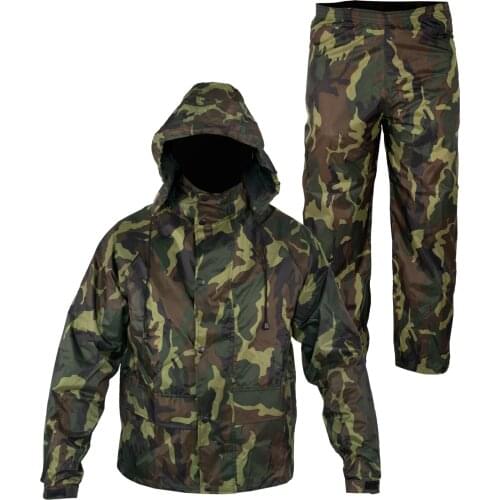 Rain suit full waterproof men women cap Green