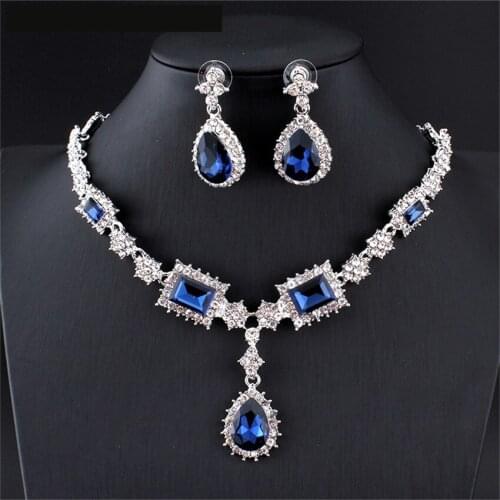 European and American fashion necklace sets, jewelry, clothing accessories, rhinestone bridal necklaces and earrings, gifts