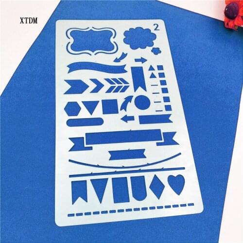 Bunting B plastic mold shield DIY cake scrapbook stencils hollow Embellishments printing lace ruler Valentines Day