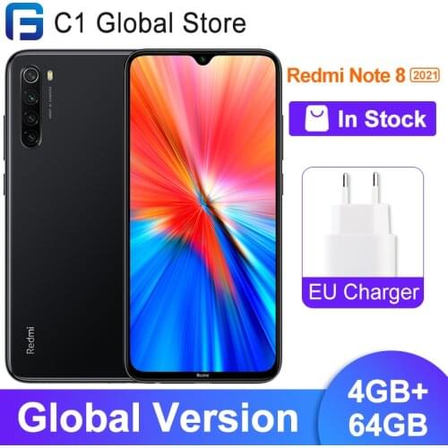 Global Version Xiaomi Redmi Note 8 (2021) 4GB 64GB 48MP AI Quad Camera Helio G85 6.3" DotDrop Display 4000mAh Smartphone