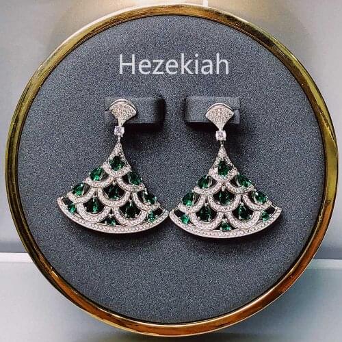 Hezekiah Fan LADIES EARRINGS French quality Bridal Earrings Luxury high-end banquet Party Earrings Classic