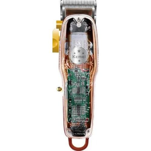 Kemei hair trimmer KM-2706pg USB rechargeable hair clipper oil head clipper haircut transparent body clipper