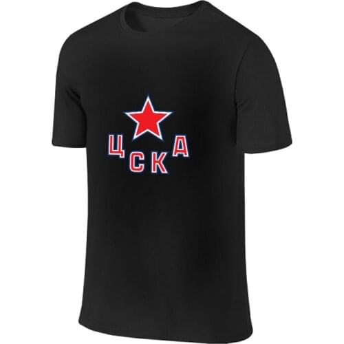 KHL hockey team logo printed T shirt for men plus size CSKA