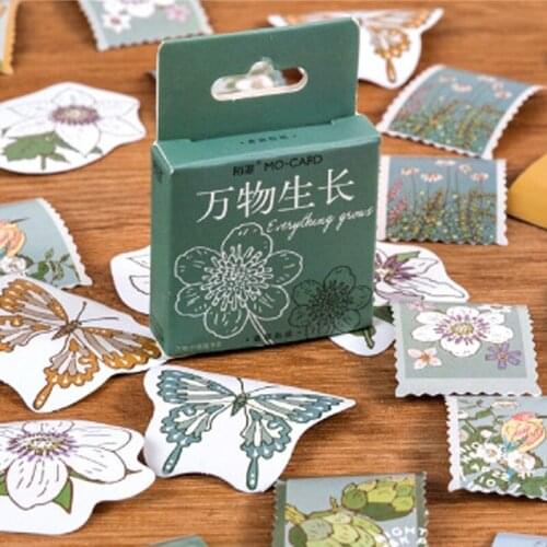 46pcs mini boxed Sticker Diary Adhesive Paper Scrapbooking Stationery Diary Album Sticker Lable
