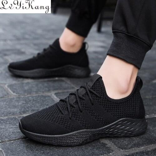 Breathable Men Sneakers Male Shoes Adult Red Black Gray High Quality Comfortable Non-slip Soft Mesh Men Shoes 2019 Summer New