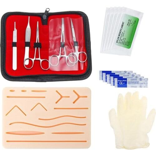 Surgical Suture Training Kit Skin Operate Suture Practice Model Training Pad Needle Scissors Tool Kit Teaching equipment