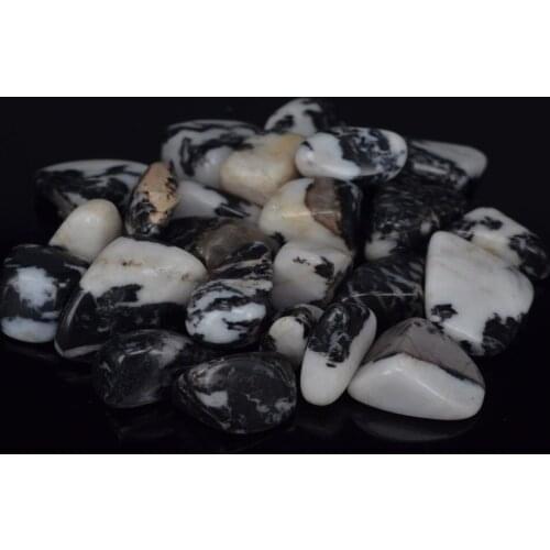 Natural Stone Black & White Zebra Crystal Gem Stone Freeform Tumbled Stones Feng Shui Chakra Healing Reiki Stone
