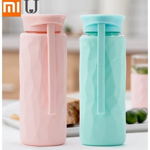 New Creativity Tritan Silicone insulation cup portable girl student sports plastic cup tea bottle