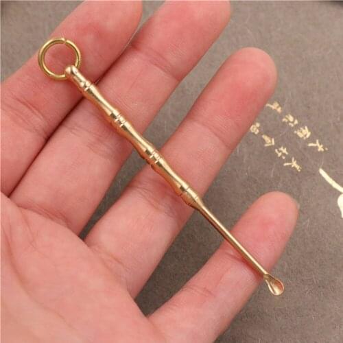 New 1pc Ear Spoons Retro Brass Dragon Portable Ear Cleaning Tool Ear Pick Ear Remover Curette Cleaner Keychain Pendants Kit