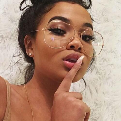 Transparent womens glasses pilot glasses black frame 2019 Spectacle Frame Clear Lens Fake Glasses feminino oculos eyeglasses