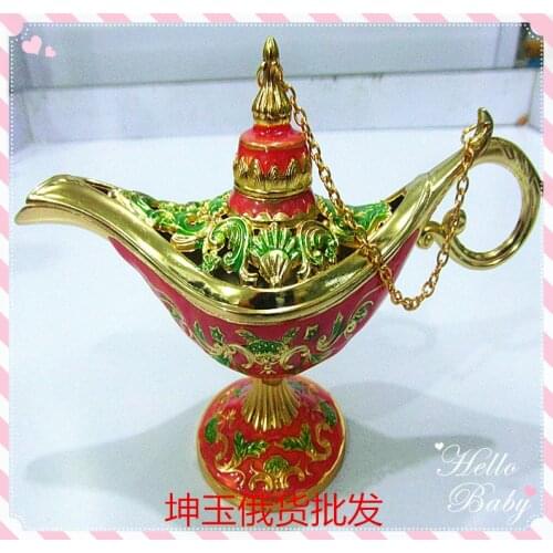 P0654 green Bronze Red Color engraving double lamp Arab TDP 2PCS Russian tea Pot Al-addin Pakistan lamp Decoration Bronze Silver