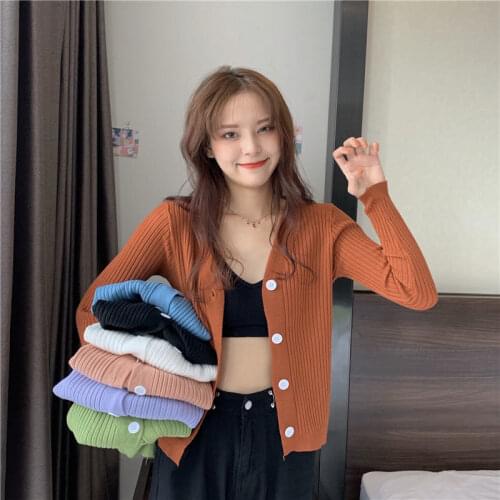 Sexy Spring Fall Newly Patchwork Women Cardigans 2020 Fashion Slim Ladies Knitted Sweater Long Sleeve Button Sweaters Casual Top