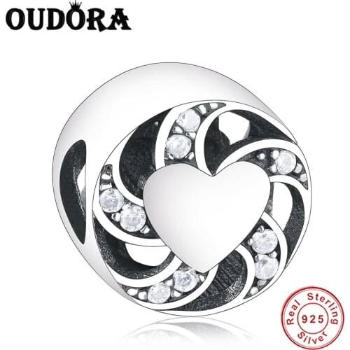 2021 Fit Original Pandora Charms Silver 925 Bracelet Vortex Ribbon Of Love Heart Charms Beads Women Fashion Jewelry Berloque