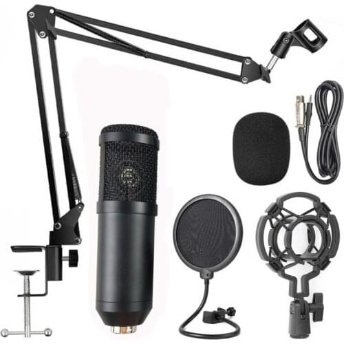 Professional bm 800 condenser microphone kit Wired Karaoke microphone with Mic Stand for Computer Studio Recording Braodcasting