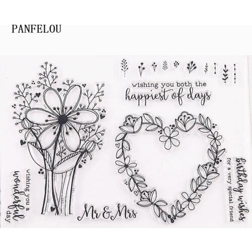 PANFELOU Wedding bouquet Transparent Clear Silicone Stamp/Seal DIY scrapbooking/photo album Decorative clear stamp sheets