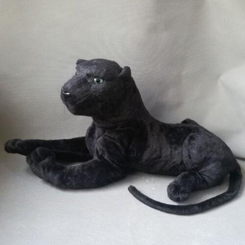 Real life toy large 60cm prone black panther plush toy birthday gift h1444