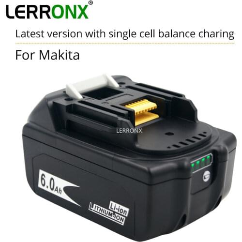 With Latest Upgrade Circuit Board 18V 6000mAh Li-ion Power Tools Rechargeable Battery for Makita BL1830 LXT400 BL1850 BL1860