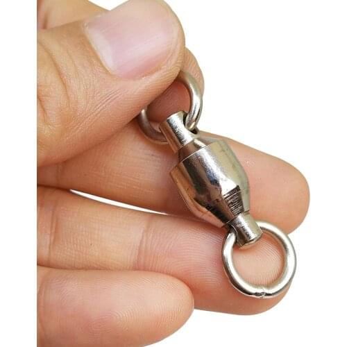 INFOF 500/1000-pieces Swivels Fishing Ball Bearing Swivel with Solid Rings #0-#10 Carp Fishing Connector Swivel Hook