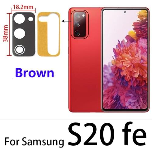 20PCS Rear Back Camera Glass Lens Cover With Glue Adhesive Sticker Replacement Parts For Samsung Galaxy S20 Fe