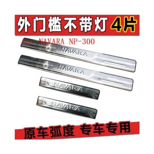 LED de acero inoxidable placa del desgaste/el umbral de la puerta pedal bienvenidos para Nissan NAVARA NP-300 2014-2018 estilo