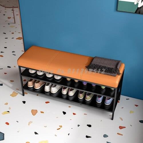 Italian style shoe changing stool home entrance shoe stool clothing store wrought iron bench storage stool creative shoe cabinet