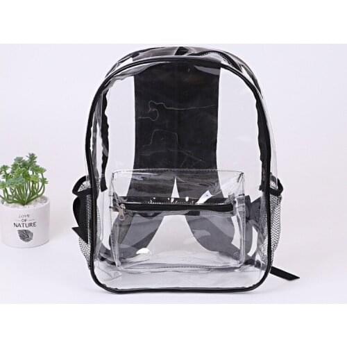Unisex Waterproof Clear Transparent PVC Backpack for Adults and Students Women School Bags Knapsacks Shoulder Bags