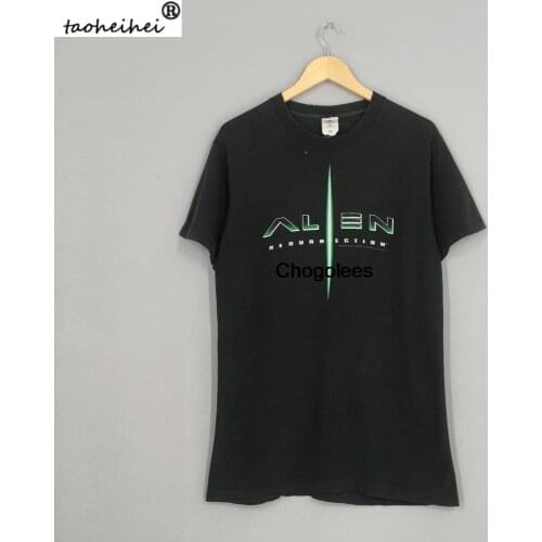 Vintage Alien Resurrection Movies 1997 T shirt Medium 90s Alien Sci Fi Movie Film Black Tees Size M