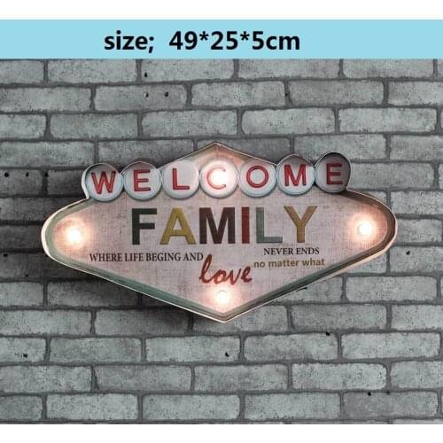 Vintage Home Decor LED Metal Sign Cerveja Beer Neon Sign Bar Cafe Shabby chic Placas decorativas de metal Iron sheet painting