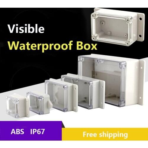 Waterproof Electronic Watertight Enclosure Box ABS Visible Wire Junction Box IP67 Transparent Safe Case Plastic Boxes Organizer