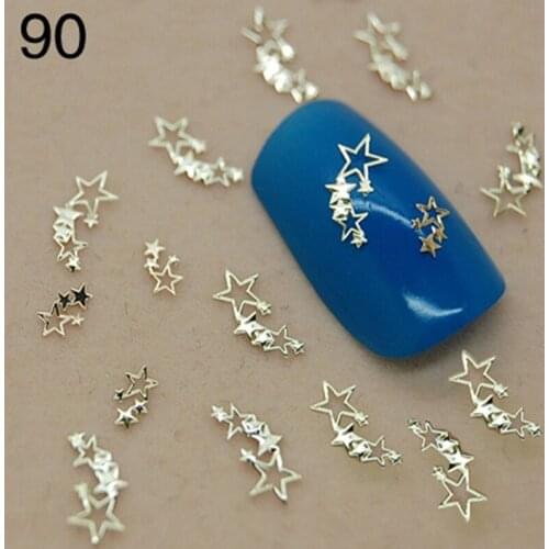 K90 little stars Golden Metal Nail Art Jewelry Nail Decoration Tiny Slice Metal Stud Accessories