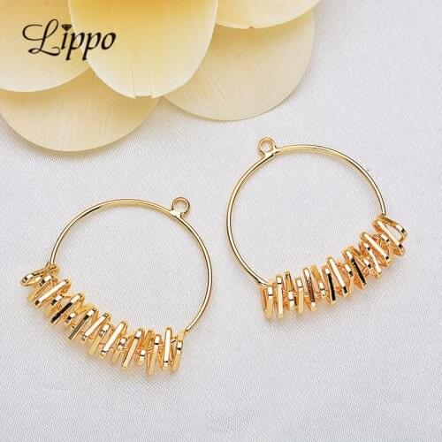 10pcs 25mm*25mm Gold Color Hoop Earrings Pendants Earrings Connectors Findings