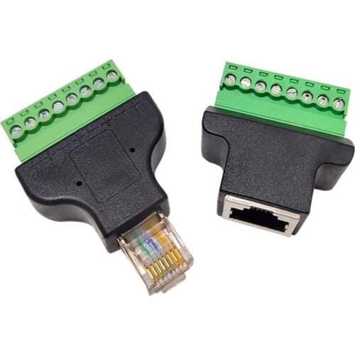 1Set New Network Connector RJ45 Socket To 8-Bit Terminal RJ45 To 8Pin Terminal Special Wholesale Free Shipping To Brazil