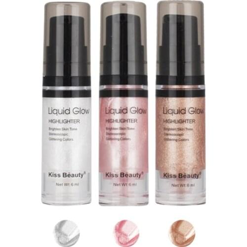 1PC Liquid Highlighter Lasting Brighten Face Lying Silkworm Diamond Glitter Face Highlighter Bronzer Powder Cosmetics TSLM1